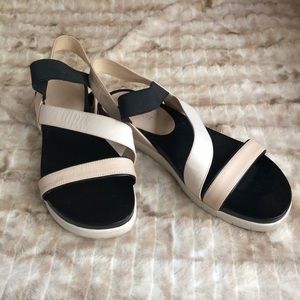 Neutral tone leather sandal
